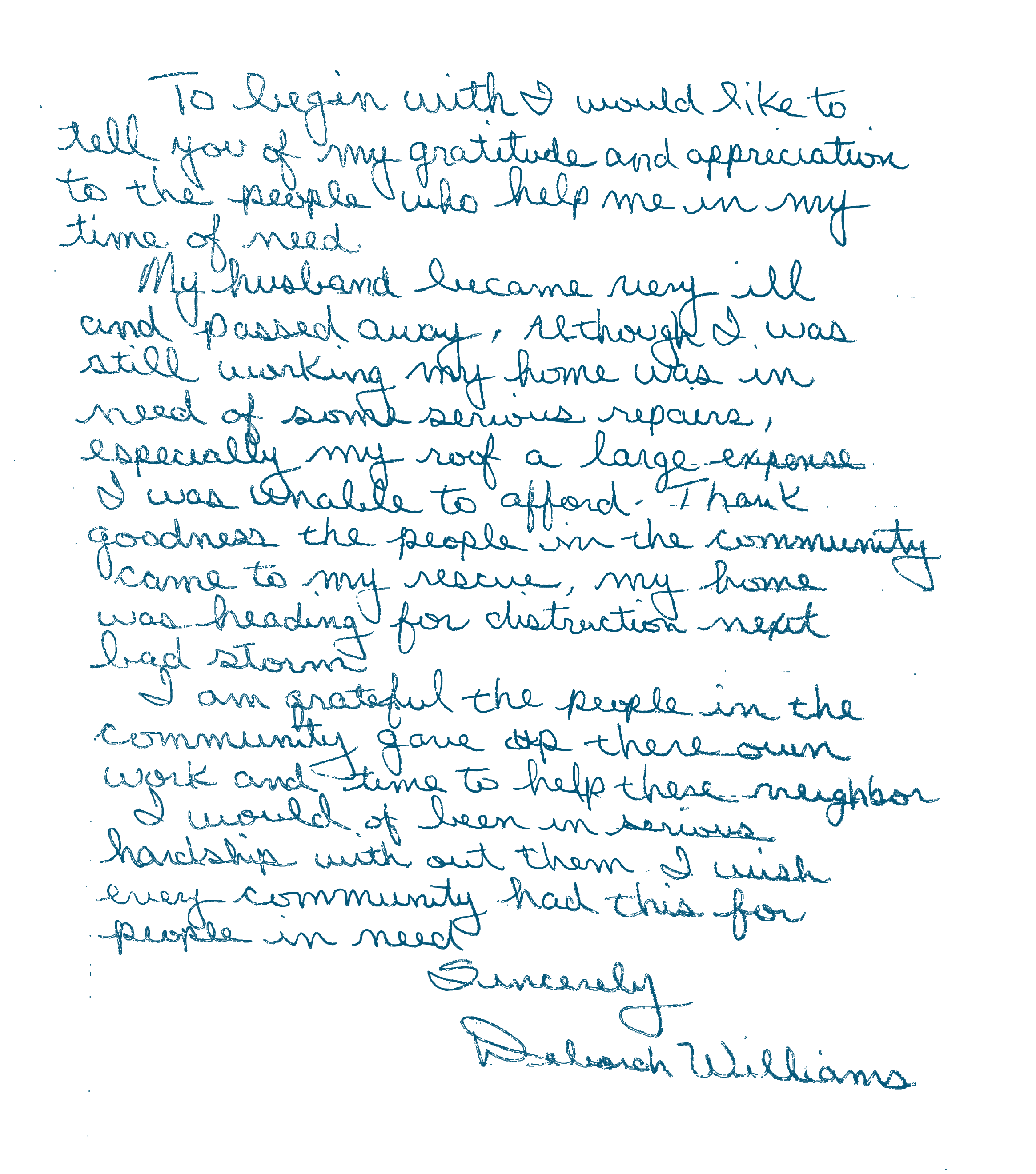 Deborah W's Testimonial